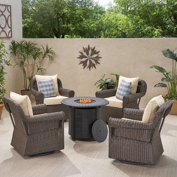 Fire pit deals with swivel chairs