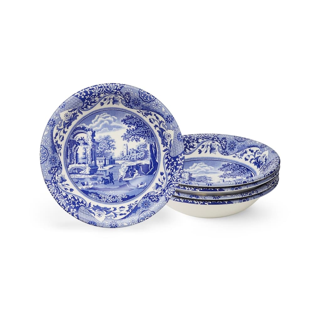 Spode Blue Italian Set of 4 Ascot Cereal Bowls - 8-Inch