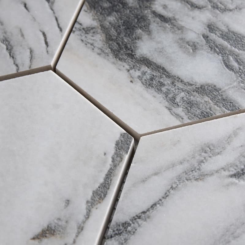 Merola Tile Touche 4" Hex Zebre 11-3/4" x 13-5/8" Porcelain Floor and Wall Tile - (1 Tile)