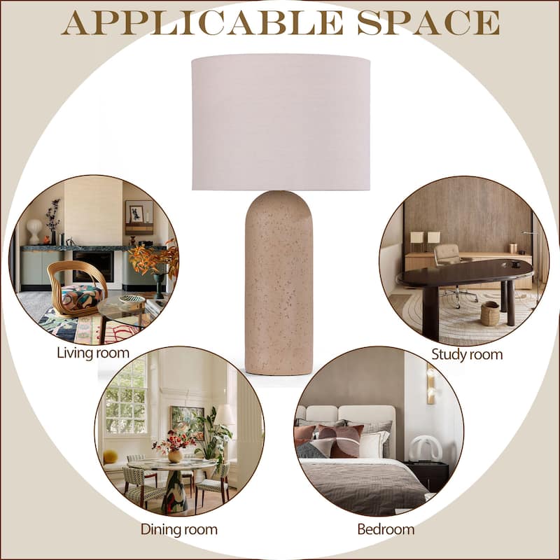 26.7" Ceramic Accent Table Lamp, Bedside Table Lamps With 3-way Dimming Switch