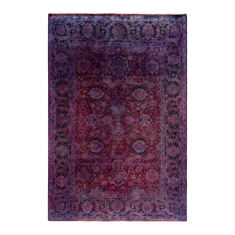 Contemporary Overdyed Wool Hand Knotted Area Rug - 6' 0" x 8' 10"