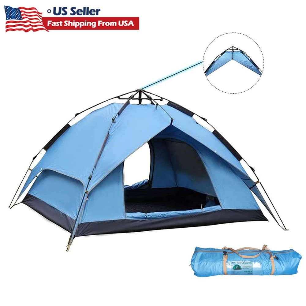 LivEditor 3-4 Person Pop up Outdoor Waterproof Folding Tent Family Camping Tent