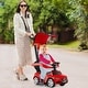 preview thumbnail 44 of 48, Gymax 3-in-1 Toddler Push Car w/Adjustable Canopy Under Seat Storage