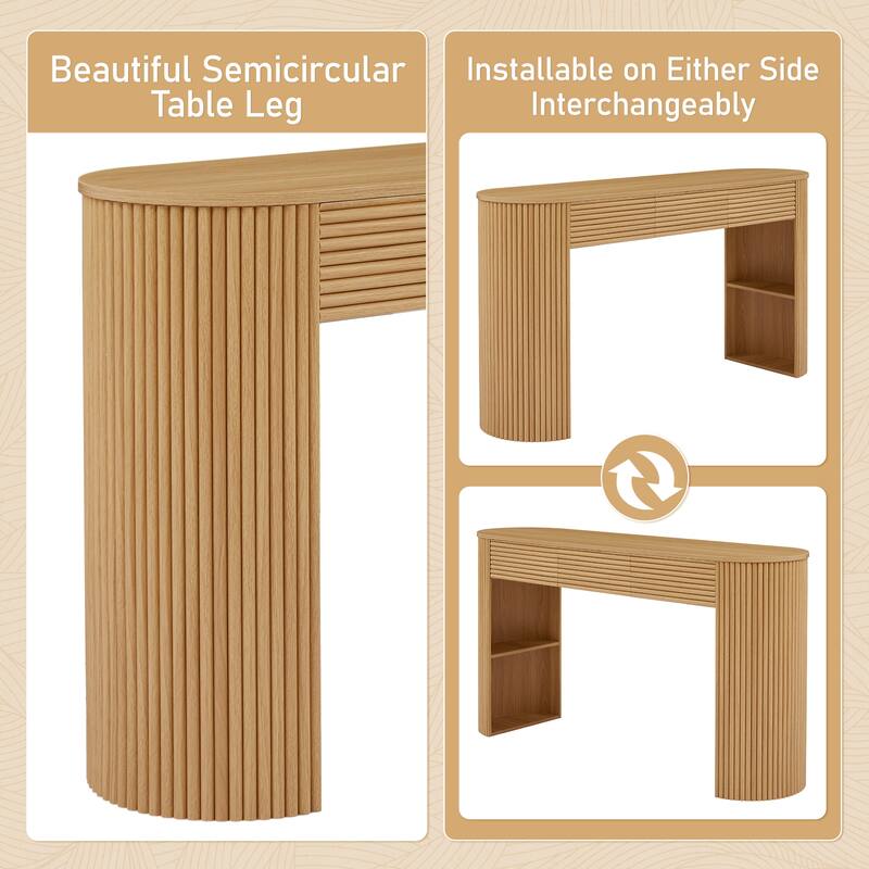 Retro Fluted Console Table with Interchangeable Legs by Christopher Knight Home