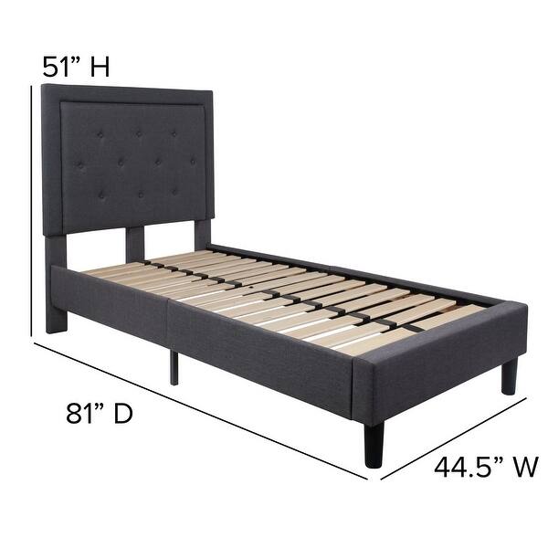 dimension image slide 3 of 19, Tufted Platform Bed with 10in. Pocket Spring Mattress