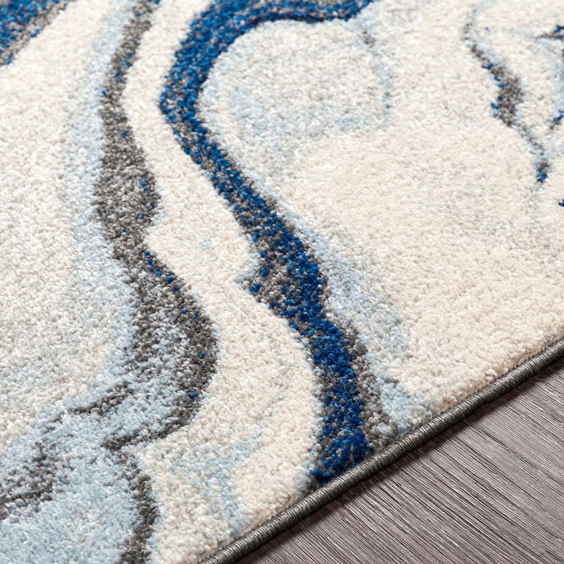 Livabliss Cecelia Contemporary Navy Area Rug