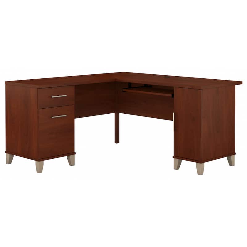 Bush Furniture Somerset 60W L Shaped Desk with Drawers and Storage