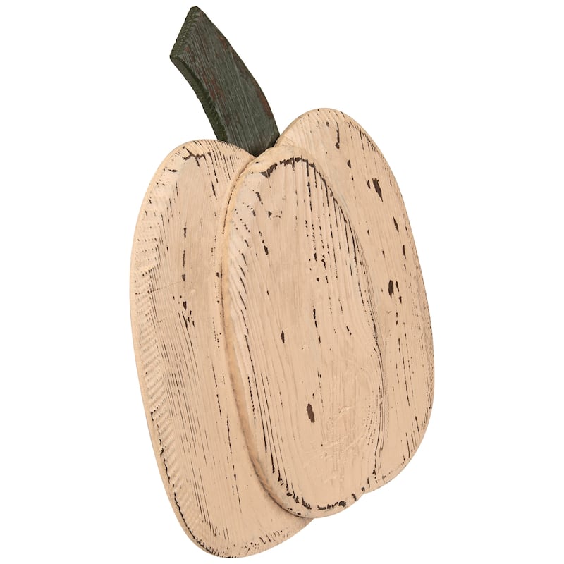 Wooden Fall Harvest Pumpkin Decoration - 14.25"