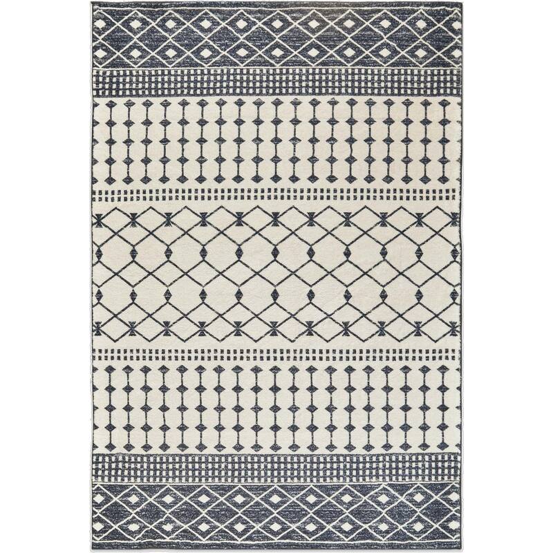 HomeRoots Geometric Modern, Contemporary Rectangle Area Rug