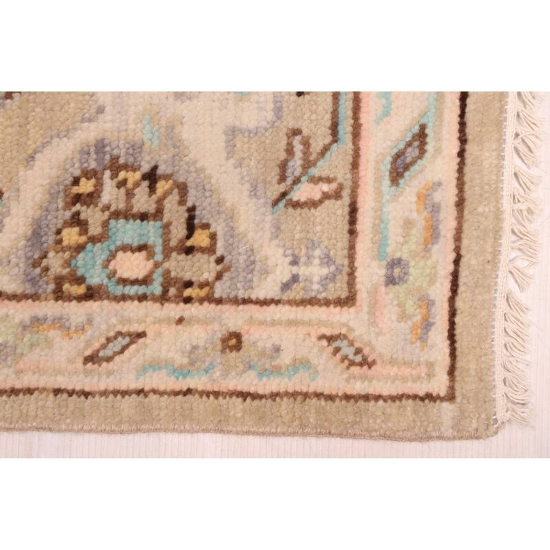 ECARPETGALLERY Hand-knotted Modern Oushak Light Khaki Wool Rug - 10'3 x 13'11