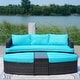 preview thumbnail 33 of 33, 5-piece Patio Aluminum Wicker Daybed Sectional Sofa Set with 1 Side Table and 2 Ottomans
