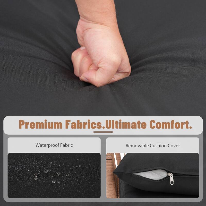 Outdoor Patio Furniture L-Shaped Corner Wicker Sofa Set with Coffee Table