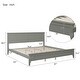 preview thumbnail 16 of 22, Queen Bed Frame in Gray with Pine and MDF for a Sleek Look