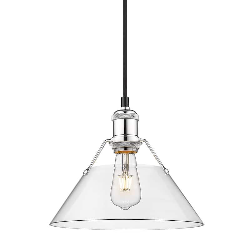 Orwell 10" Wide Medium Pendant in Chrome with Clear Glass - Silver