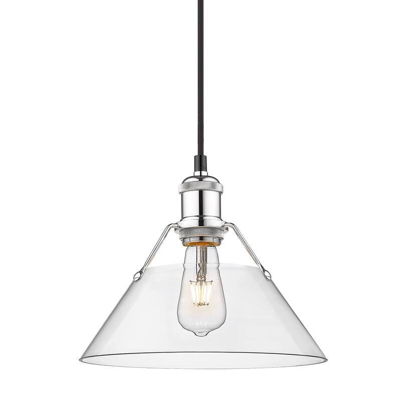 Yep by Golden Lighting Orwell 1-light 10in Pendant in Chrome and Clear Glass - Silver
