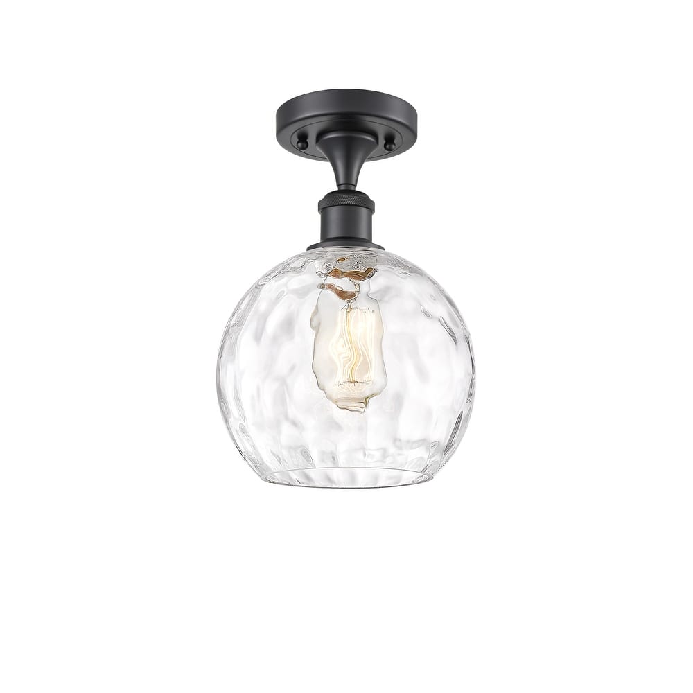 Innovations Lighting Athens Water Glass - 1 Light 8" Semi-Flush Mount