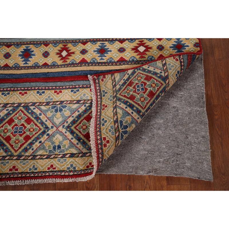 Striped Kazak Oriental Area Rug Handmade Wool Carpet - 5'2" x 6'8"