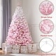 preview thumbnail 4 of 11, Yaheetech Premium 6ft/7.5ft Snow Flocked Artificial Decorative Christmas Tree, Pink