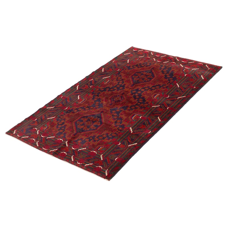 Teimani Red Rug 3'10" x 6'7" - 3'10 x 6'7