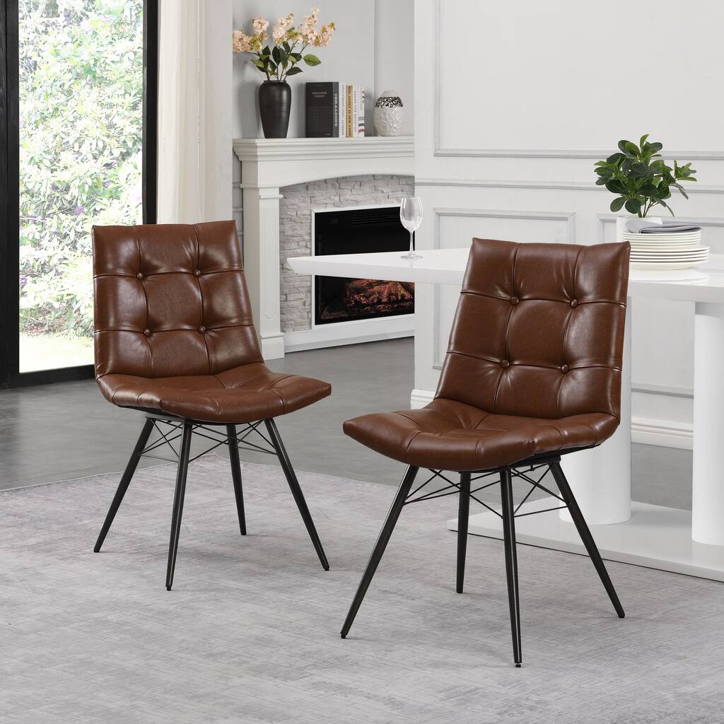 Pineview Contemporary Tufted Dining Chairs with Toothpick Legs (Set of ...