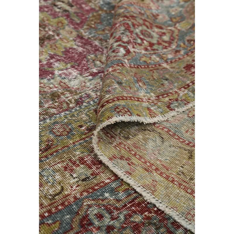 Hand Knotted Oriental 100% Wool Carpet Traditional Floral Pink Tabriz Area Rug - 13' 10'' X 10' 10''
