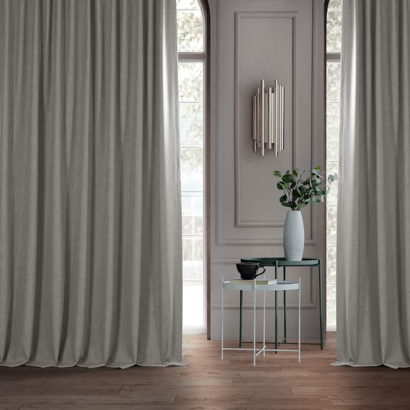 Exclusive Fabrics Extra Wide Performance Linen Blackout Curtains (1 Panel) Thermal Insulated Window Curtains