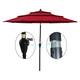 Outdoor 9Ft 3-Tiers Patio Umbrella with Crank and Tilt