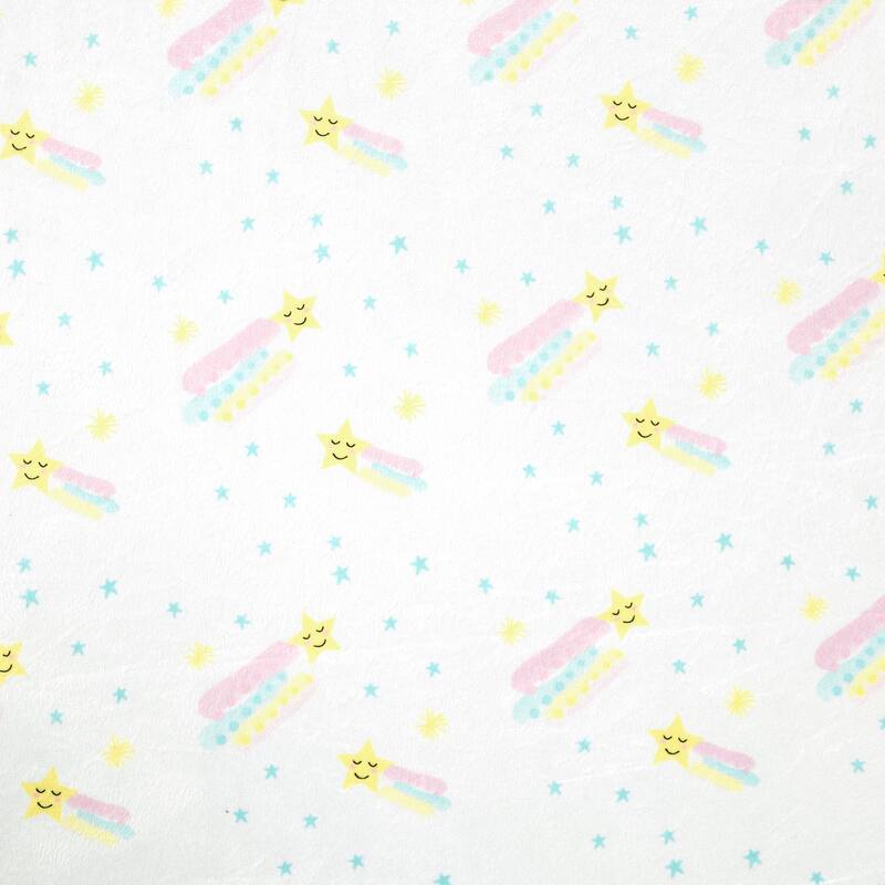 Lush Decor Baby Sunshine Rainbow Shooting Stars Soft & Plush Fitted Crib Sheet - 52"x 28" x 9"
