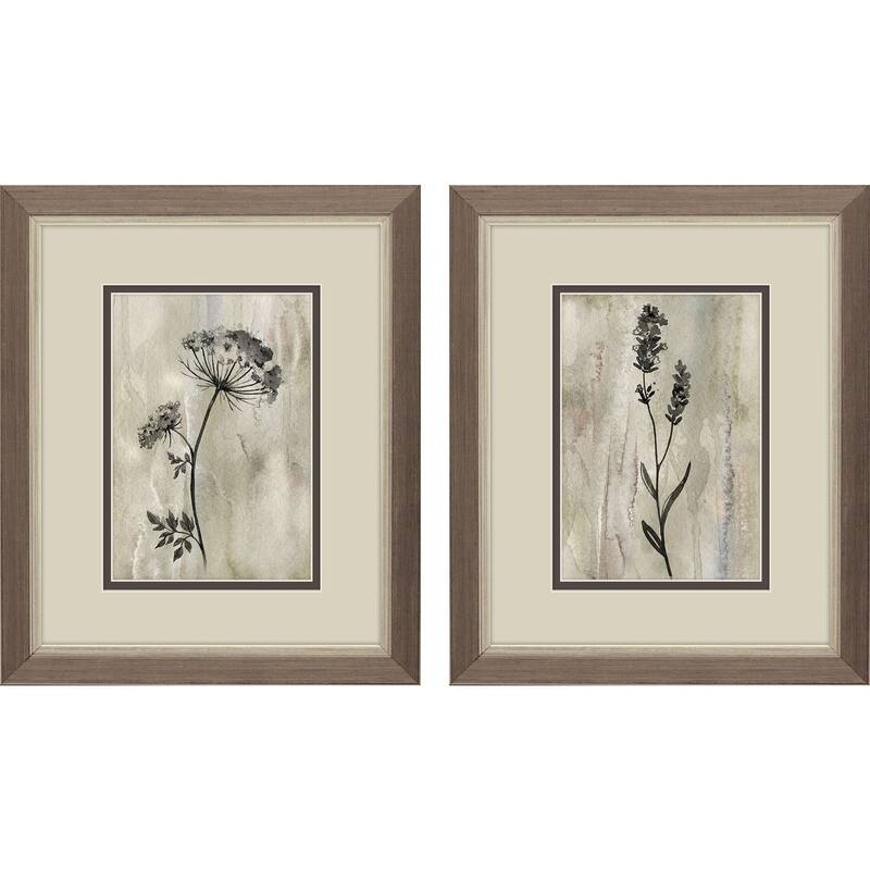 HomeRoots Set Of Two Sumi-e Silhouette I Silver Framed Wall Art