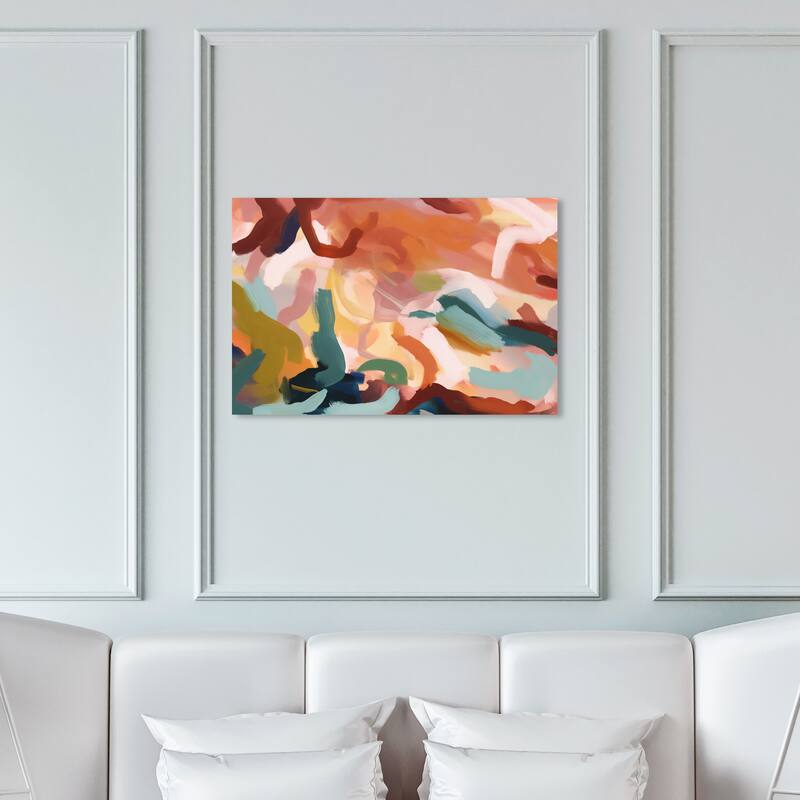 Wynwood Studio Abstract The Canyon Palette Orange and Teal Modern & Contemporary Wall Art Canvas Print - 45 x 30