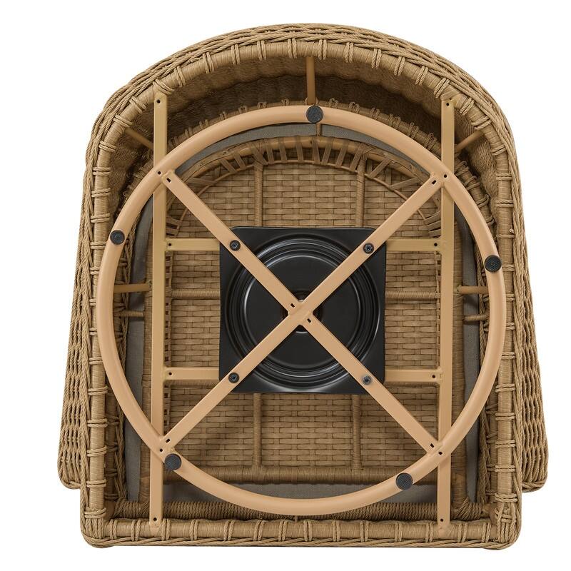 Spruce & Spring Patio Fruniture Outdoor Swivel Chair and Side Table