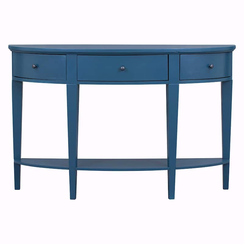 Modern Curved Console Table with 3 Drawers and 1 Shelf