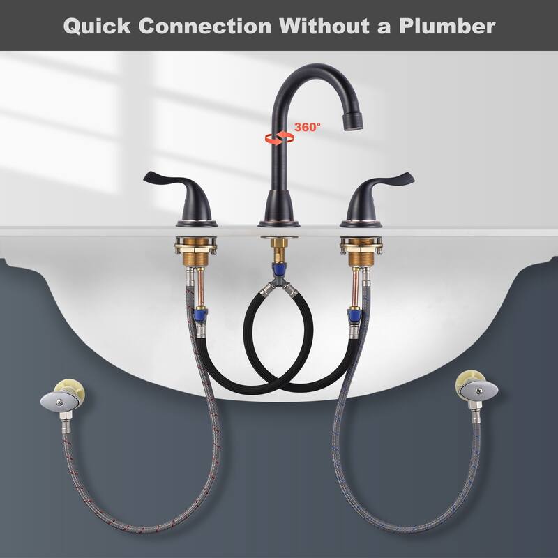 WOWOW 8 Inch Widespread Bathroom Faucet