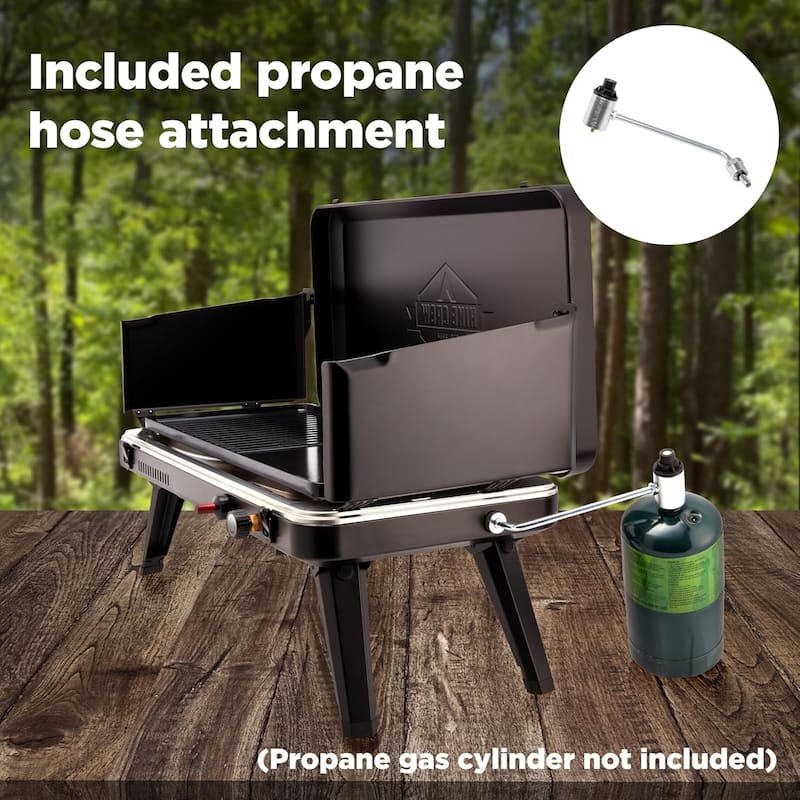 Hike Crew Gas Camping Grill & Griddle - 13,000 BTU Portable Propane Grill with Integrated Igniter & More! - N/A