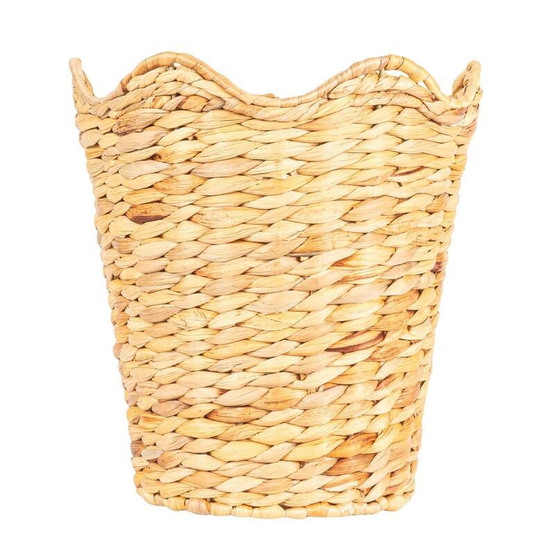 Woven Wastebin with Scalloped Edge