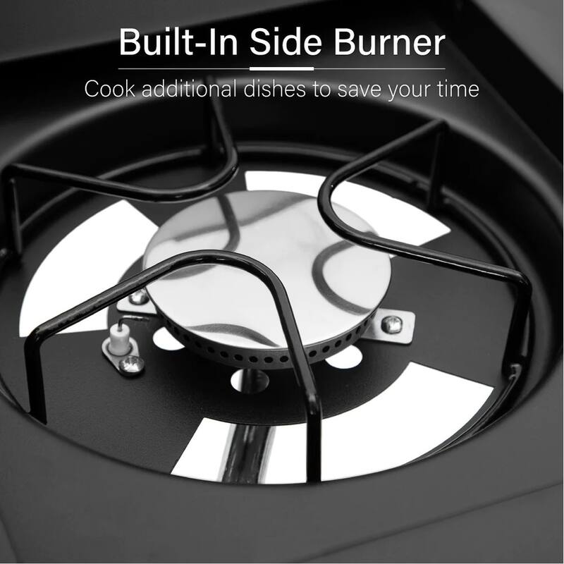 4-Burner Propane Gas BBQ Grill with Side Burner, 46,700 BTU, Porcelain-Enameled Grates, Black