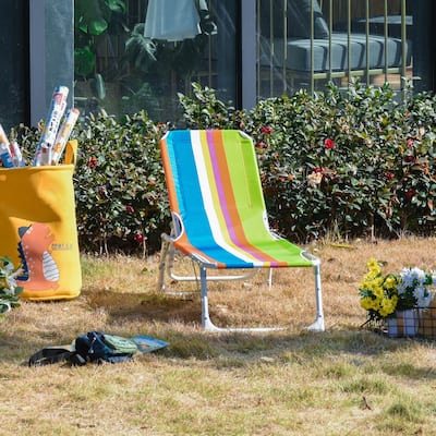 Outsunny Lightweight Chaise Lounge Chair for Kids with Foldable Function and No Assembly Required, Shark Pattern