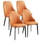 preview thumbnail 56 of 55, Modern PU Leather Upholstered Dining Chair Set - 17.72" x 17.32" x 35.63"(L x W x H) Orange - Set of 4