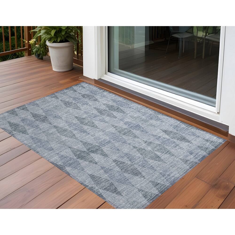 Altolo Modern Geometric Weather Resistant Blended Style Outdoor Rug