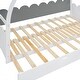 preview thumbnail 7 of 7, Twin Size Pine Wood Frame Platform Bed with Stretchable Vaulted Roof, Children's Bed with Recess Handle, White+Gray