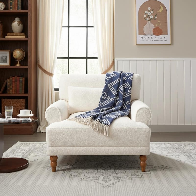 Oversized Accent Chair with Circular Armrests by Harper&Bright Designs