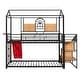 preview thumbnail 24 of 39, Twin Over Twin Metal Bunk Bed, Metal Housebed with Slide and Storage Stair