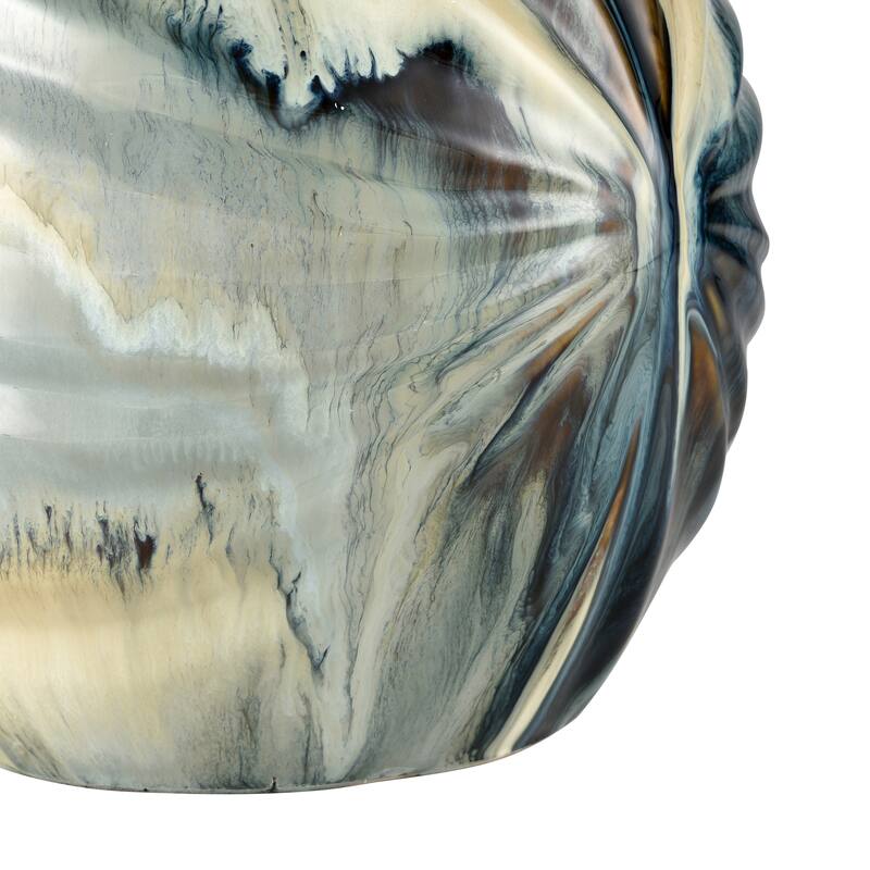 Elk Home Kelly Blue Reactive Earthenware 8.75 Inch Wide Vase