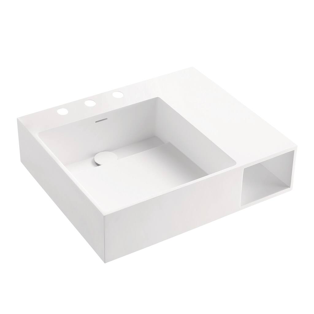 Kingston Brass VPB3248SQA Modern 24-1/2" Rectangular Solid Surface