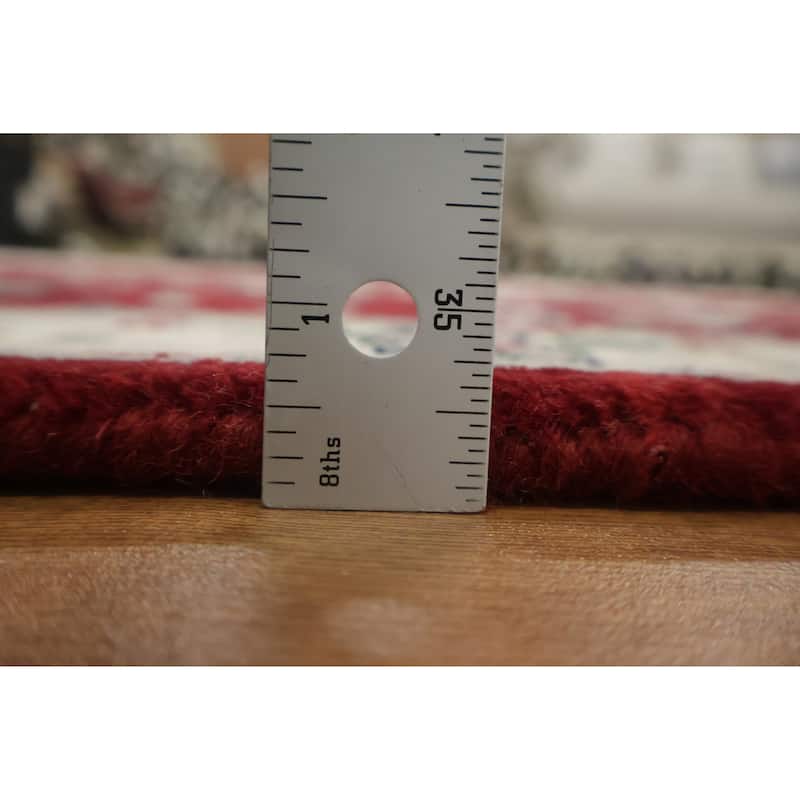 Hand Knotted Oriental 100% Wool Carpet Traditional All-Over Navy Blue & Blues Kashan Runner Rug - 10' 0'' X 2' 7''