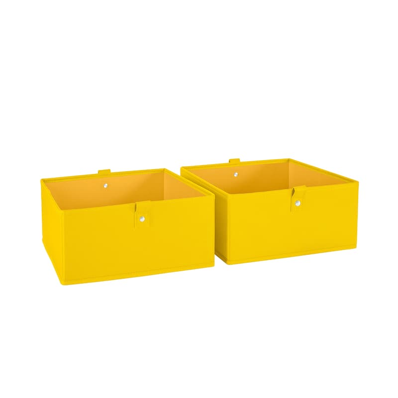 RiverRidge Kids 2pc 5" Fabric Collapsible Storage Cube Organizers for Playroom Organization - Yellow