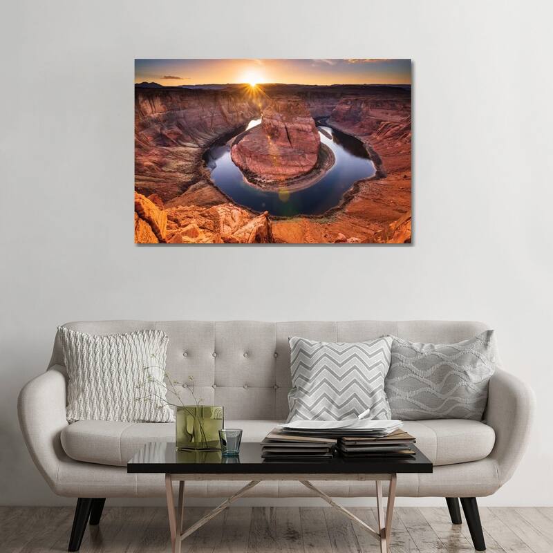 iCanvas "Sunset Over Horseshoe Bend & Colorado River, Glen Canyon National Recreation Area, Arizona" by Russ Bishop Canvas Print - 32x48x1.5