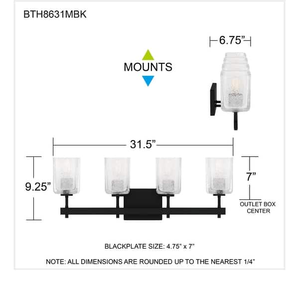 Brenthouse 4-Light Matte Black Bath Light
