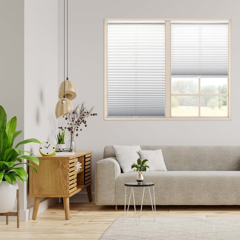 48-inch White Light-filtering Pleated Shade