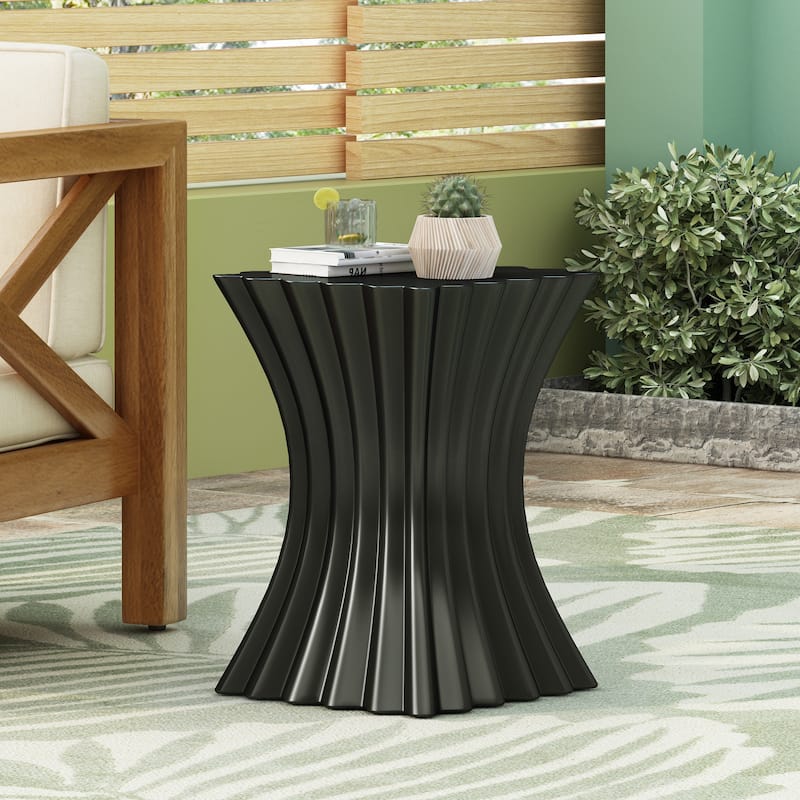 Christopher Knight Home - Aurora Sandstone Wave Side Table for Indoor and Outdoor Sophistication